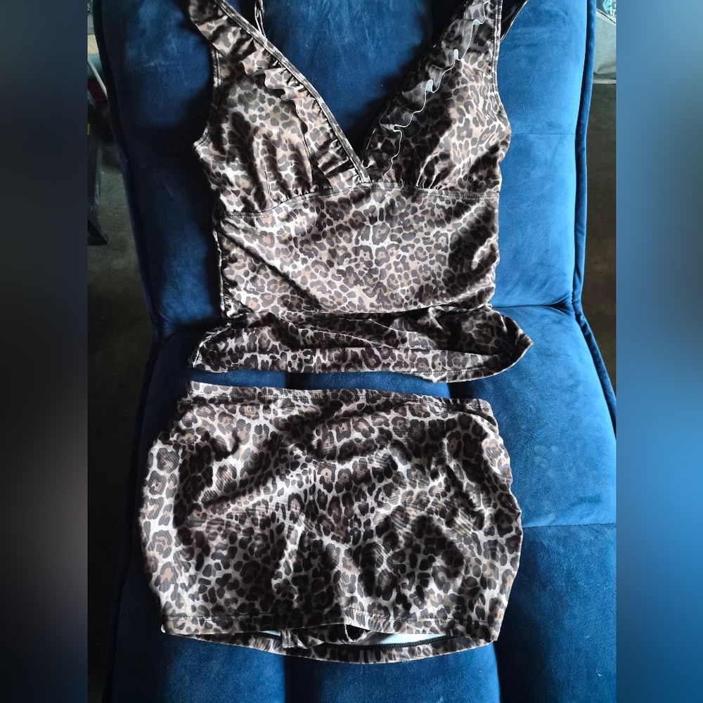 Leopard Print Two-Piece Set